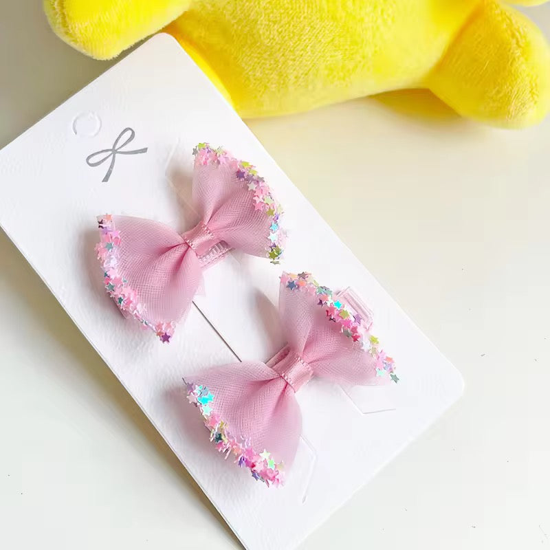 Starry-Eyed Bow Clips (Available in various colors)