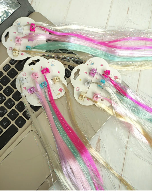 Unicorn Hair Extensions with Clips