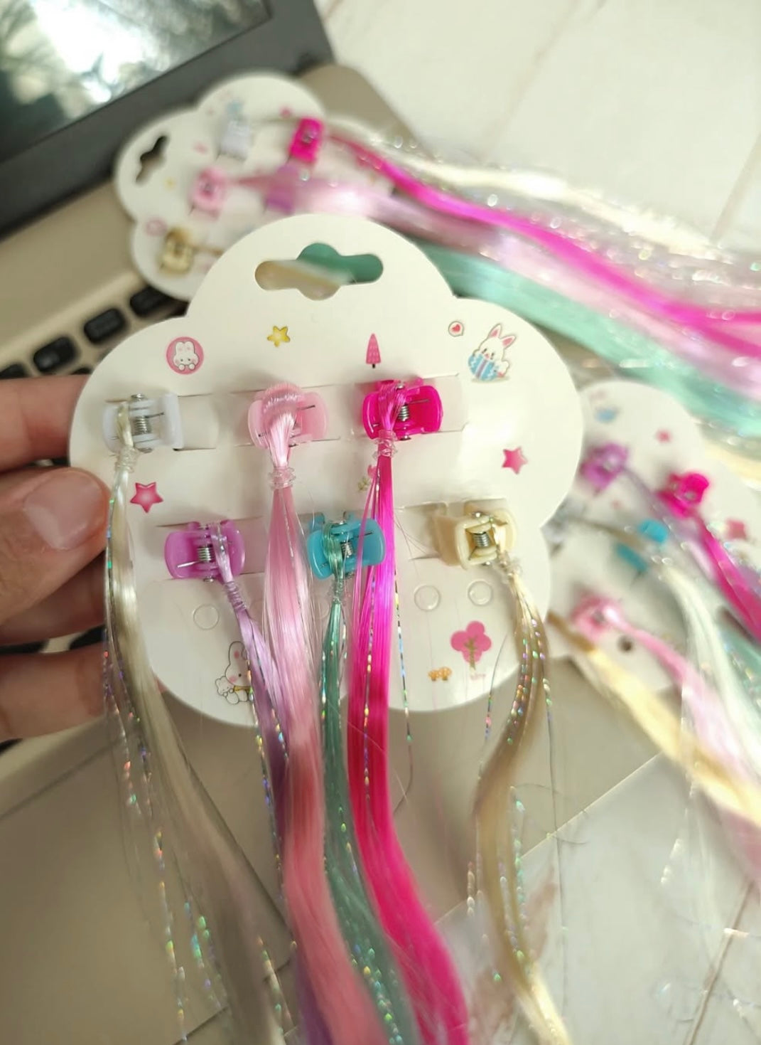 Unicorn Hair Extensions with Clips