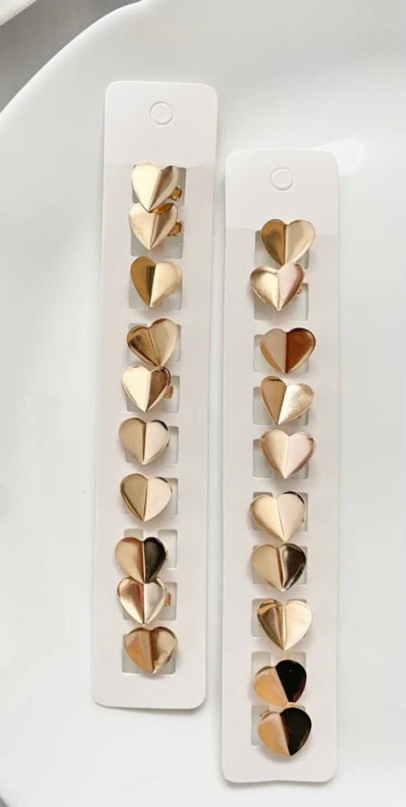 Gold Heart Mini Hair Clips for Toddlers (Set of 5 clips)