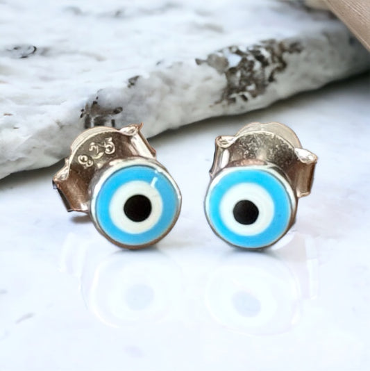 Evil Eye Silver Earrings