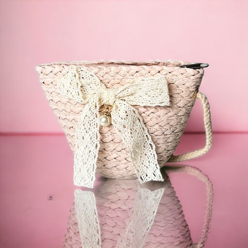 Sunny Days Sparkle: Mini Straw Beach Bag (5")