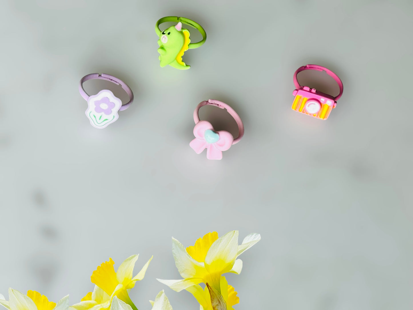 Sparkling Fun for Little Fingers: Adjustable Rings Set in Matt Finish! (set of 4)