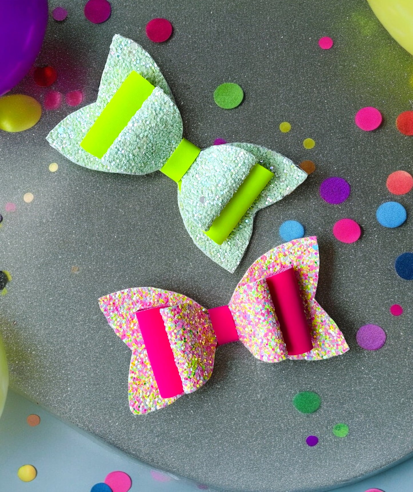 Neon Sparkle Bows