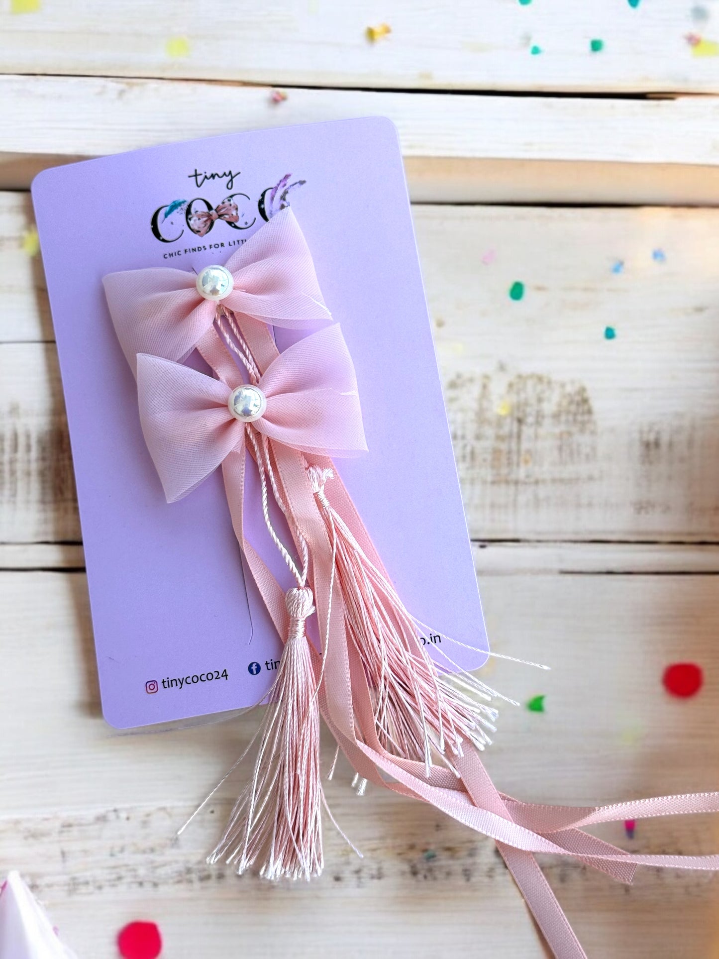 Bow Hair Clips with Tassels (Available in various colors)