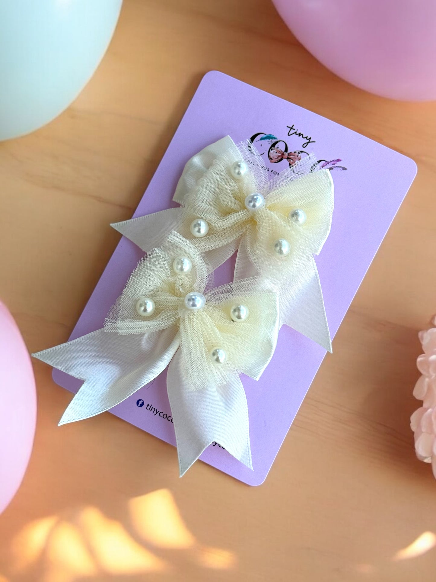 Elegant Pearl Bow Hairpins (Available in various colors)