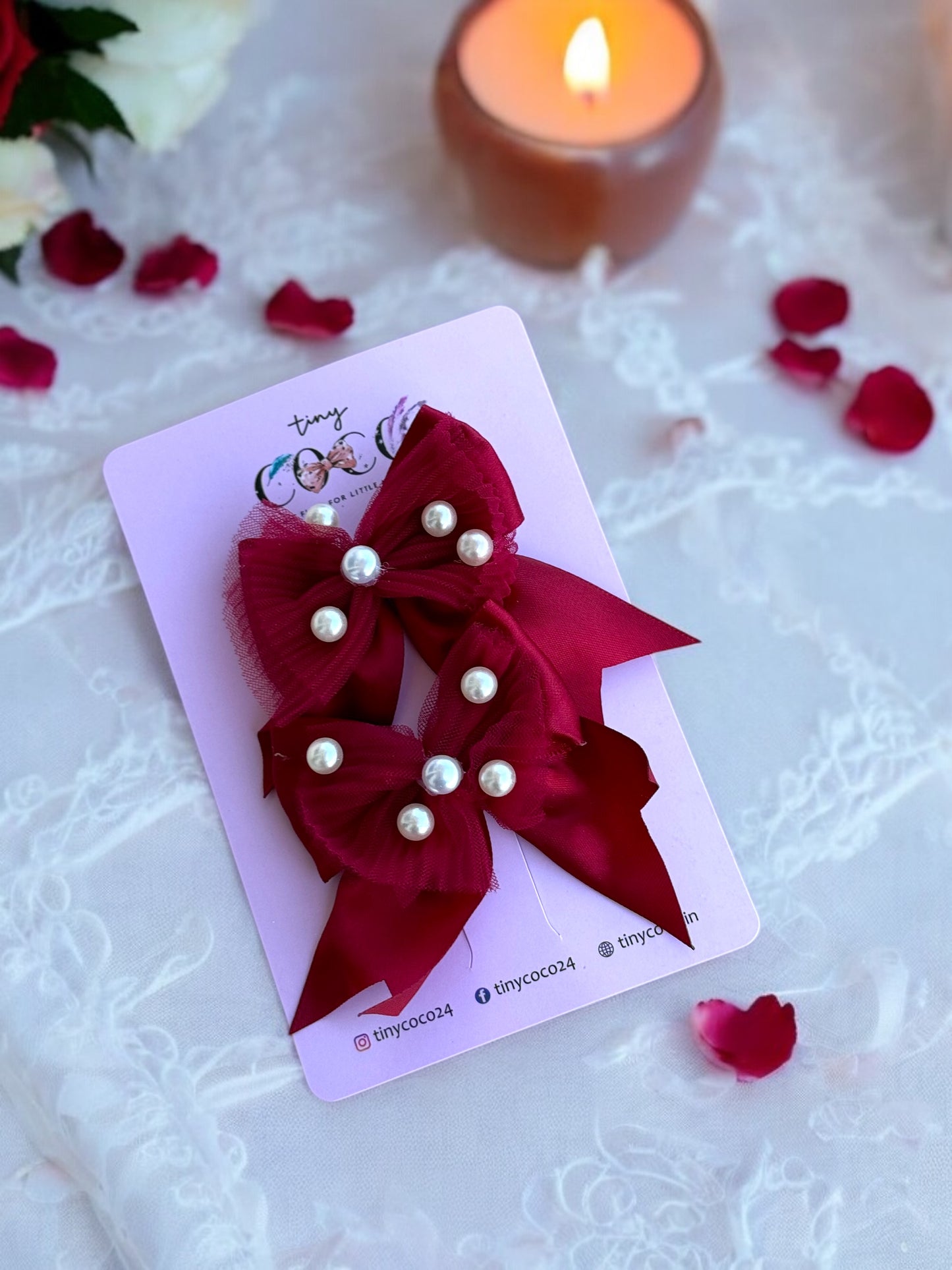 Elegant Pearl Bow Hairpins (Available in various colors)