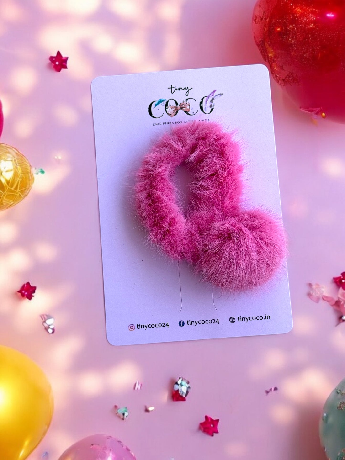 Fluffy Pom-Pom Hair Tie (Available in various colors)