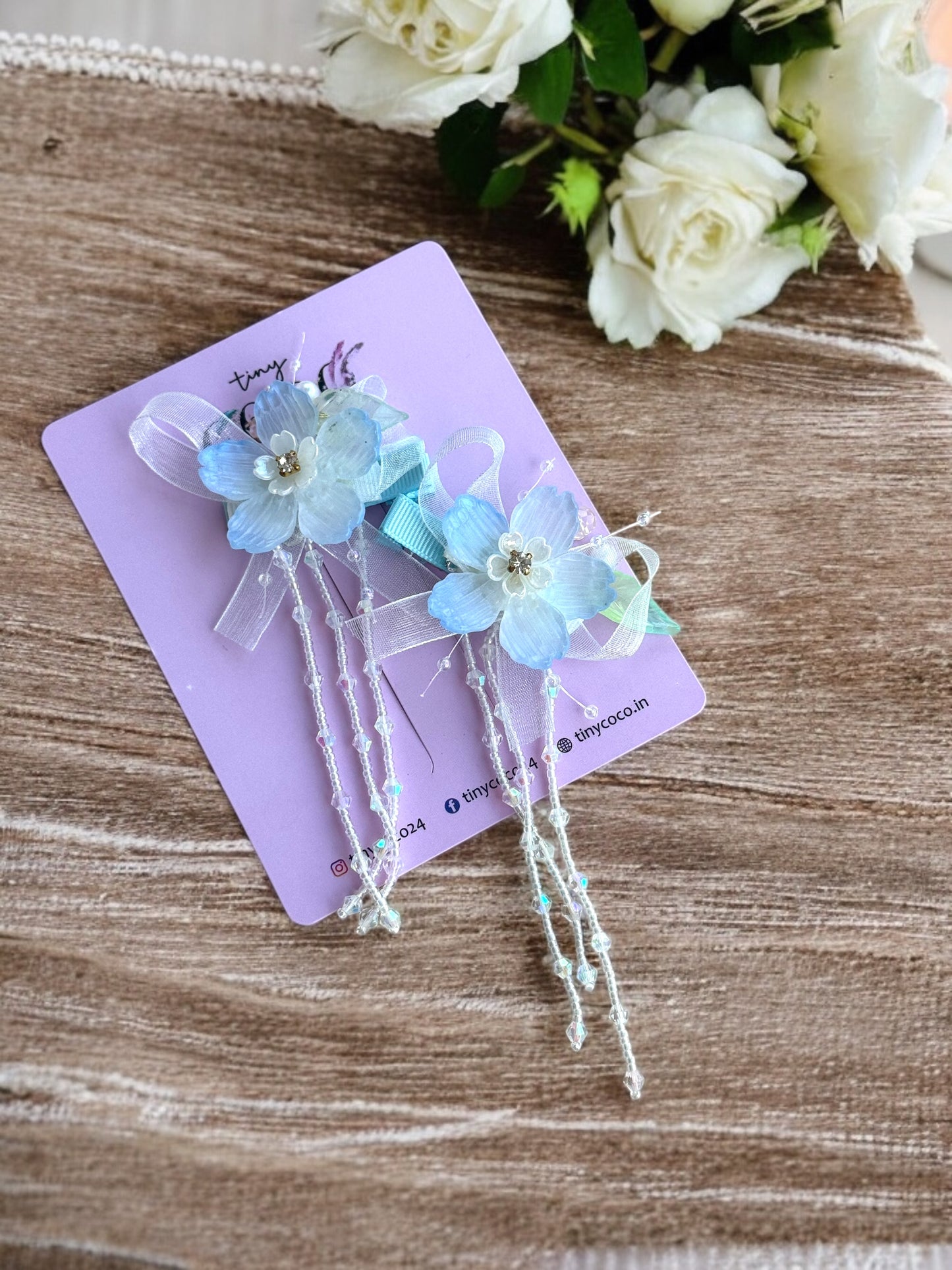 Sparkling Bloom Hair Clips (In beautiful pastel shades)