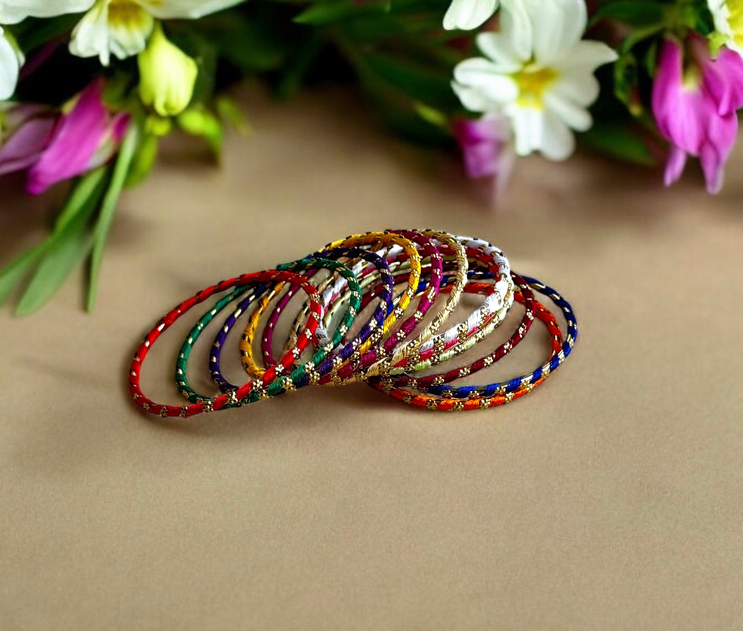 Rainbow Soft Thread Bangles