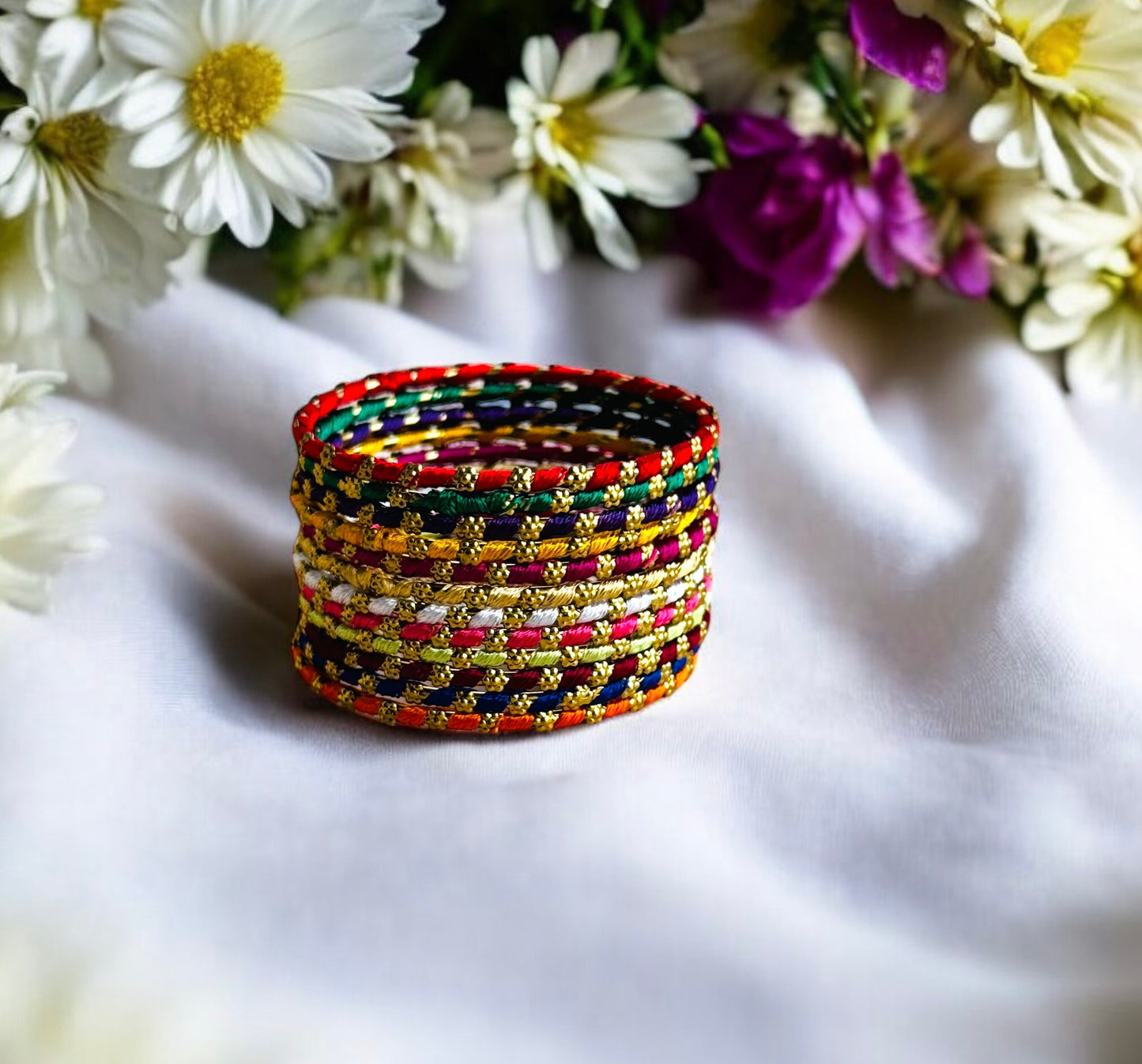 Rainbow Soft Thread Bangles