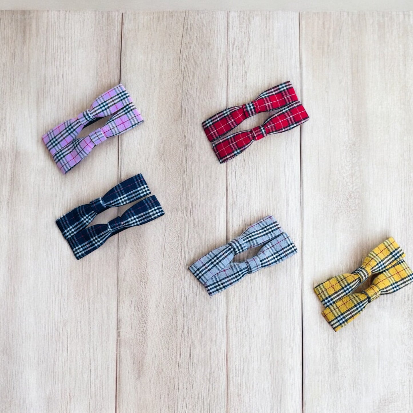 Checkers Bow Hair Clips for Little Ones