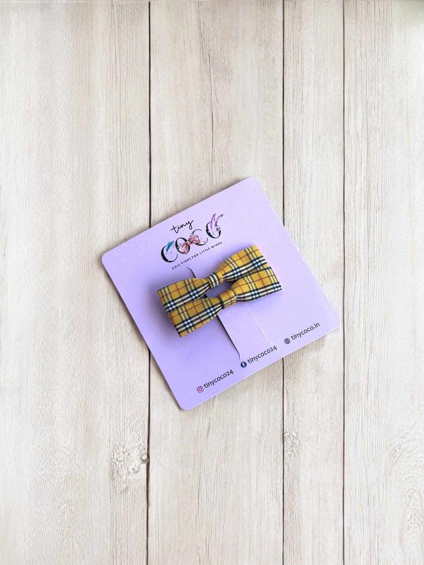 Checkers Bow Hair Clips for Little Ones