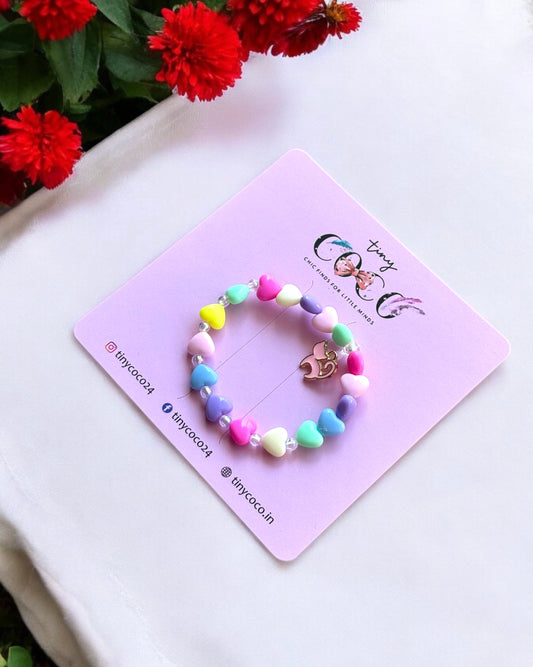 Valentine's Day Rainbow Heart Bracelet