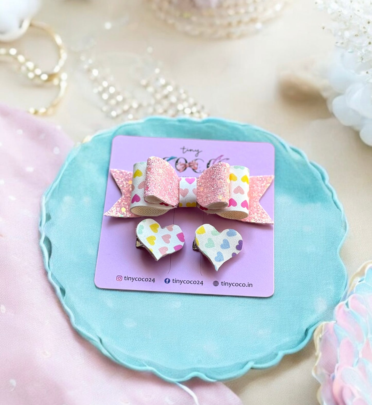 Valentine's Day Confetti Heart Bows