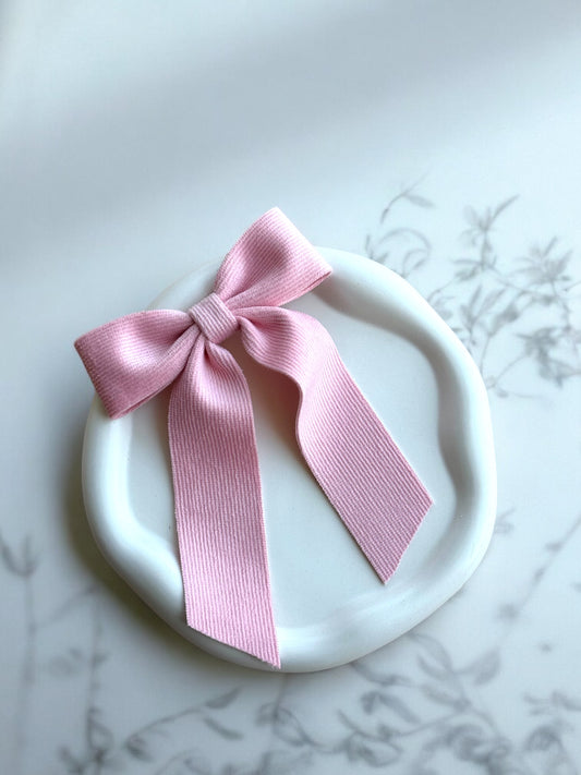 Pink Ribbed Bow