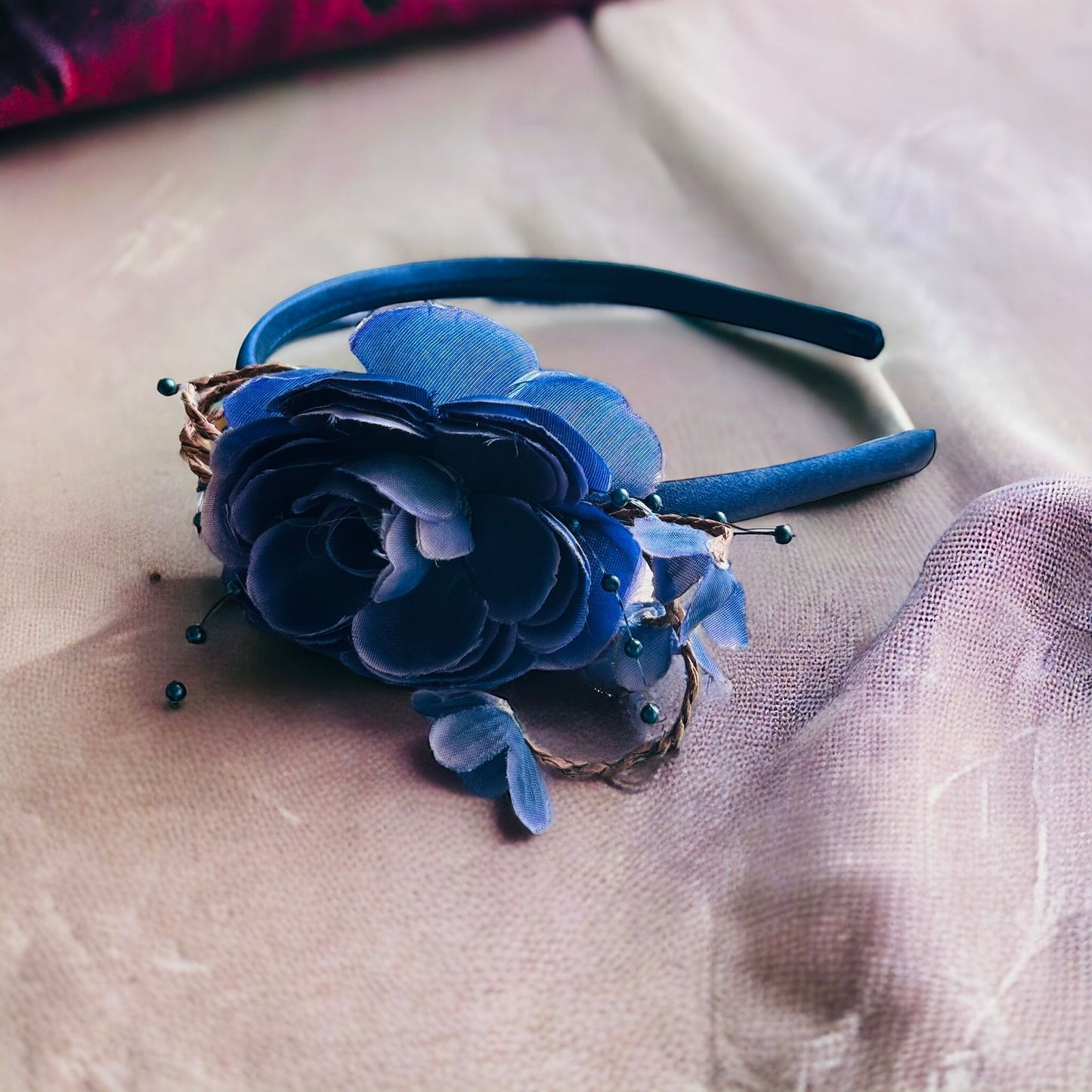 Blue Floral Head Band