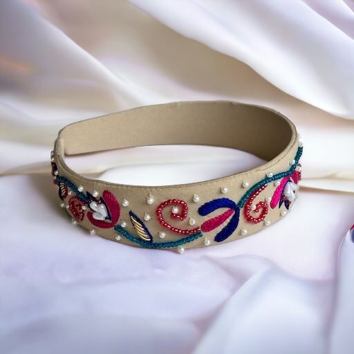 Bohemian Sparkle: Handmade Zardozi Headband for Little Dreamers