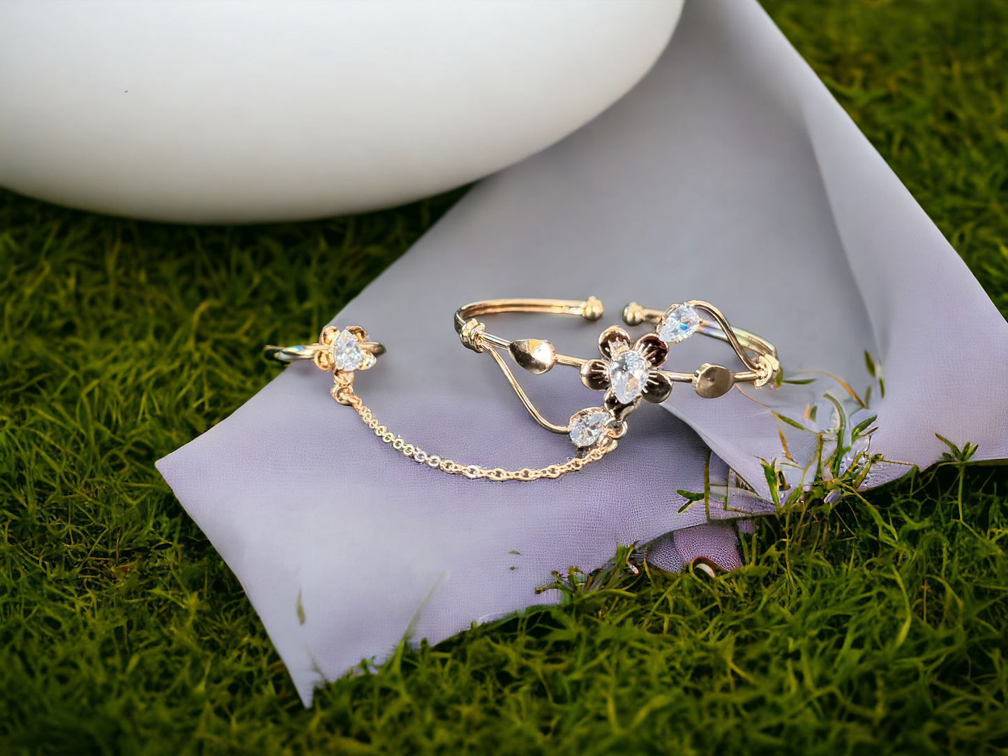 Flutter By Fun: Golden Butterfly Bracelet, Ring Set for Kids!