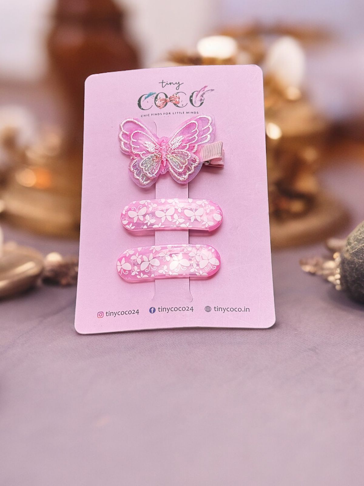 Tiny Coco Fun Hair Trio: Alligator Clip and Tic Tac Set