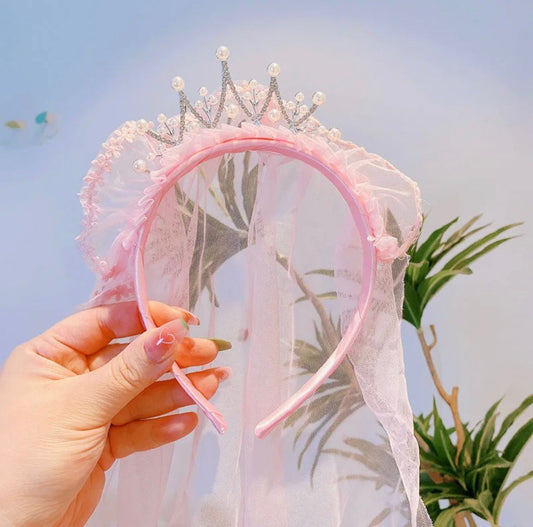 Enchanting Little Princess Hairband with a crown and a veil